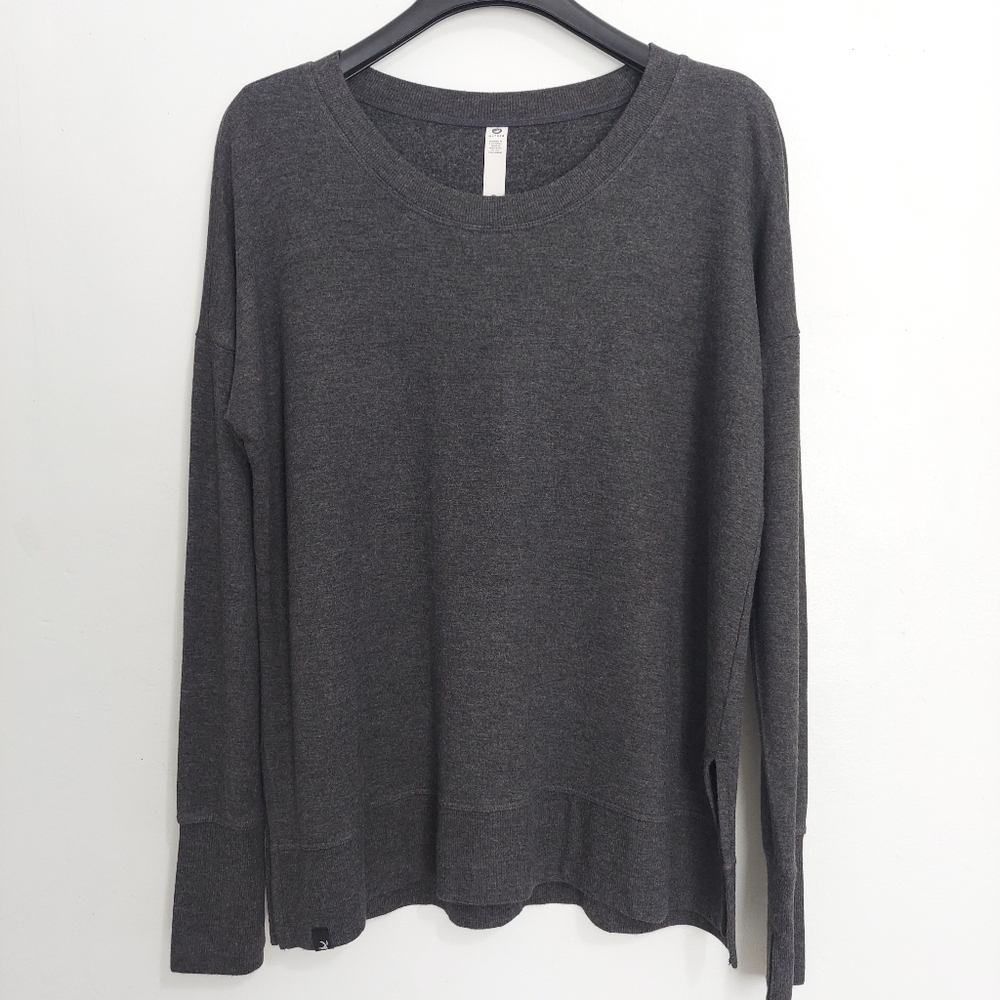 Glyder Women’s Dark Gray Pullover Sweatshirt Size L Modal Spandex Thumbholes